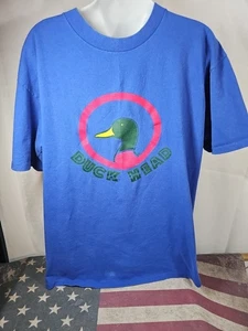Vintage Single Stitch Mens Duck Head TShirt Graphic Print DoubleSided... - Picture 1 of 11