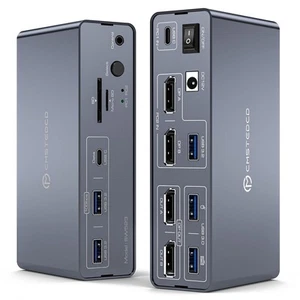 KVM Docking Station 4K120Hz Displayport USB C KVM Switch 2 Monitors 2 Compute... - Picture 1 of 8