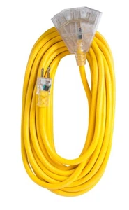 OC501233T Extra Heavy Duty Outdoor Triple Tap Extension Cord 50ft 12 AWG 15A 125 - Picture 1 of 5