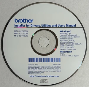 Brother Printer Drivers and Utilities CD (MFC-L2700DW, MFC-L2720DW, MFC-L2740DW) - Picture 1 of 3