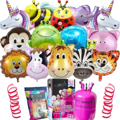 14 Ballons + Helium Ballongas Flasche | Heliumflasche Kindergeburtstag Party Set - Bild 1 von 4
