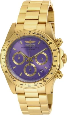 Reloj pulsera Invicta Speedway cronógrafo tono dorado esfera púrpura para hombre 39,5 mm Foto 1 de 3