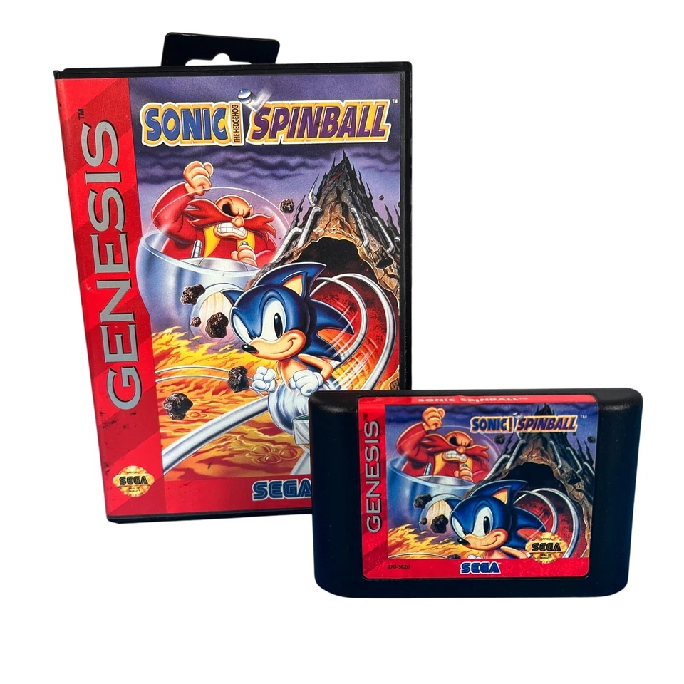 Sonic Spinball (Sega Genesis, 1993) Game & Box Only – OEM No Manual Tested - Image 1 of 4