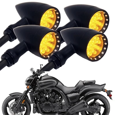 4X Luces indicadoras LED intermitentes delanteras traseras para Yamaha VMax 1200 1700 Foto 1 de 4