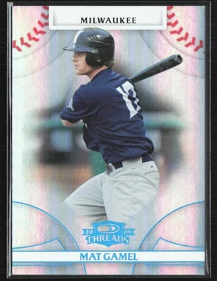 Mat Gamel 2008 Donruss Threads Platnium Century Proof /25 #98 Milwaukee Brewers - Image 1 of 2