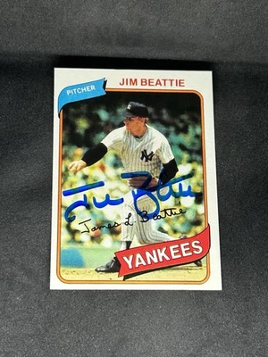 Jim Beattie 1980 Topps #334 New York Yankees Auto Autographed Signed MLB Card - Image 1 of 3