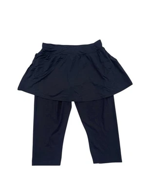 Leggings Lands' End saia capri feminina 1X 16W 18W preta - Imagem 1 de 4