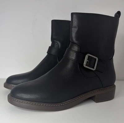 Bota de Motociclista LUCKLY BRAND Mujer QUILLION Talla: 9M Negra Cremallera Hebilla Tacón Bajo Foto 1 de 4