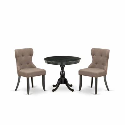 East West Furniture 3 Piece Dining Table Set Contains 1 Dining Room Table... - Image 1 of 2
