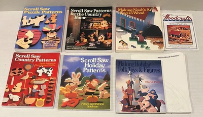 6 Scroll Saw Patterns & Wood Toy Making Book LOT Holiday Noah's Ark Puzzles MORE - Image 1 of 4