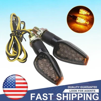2X Mini Señales de Giro Luz Intermitente LED Universal Moto Indicador Lámpara Ámbar Foto 1 de 4