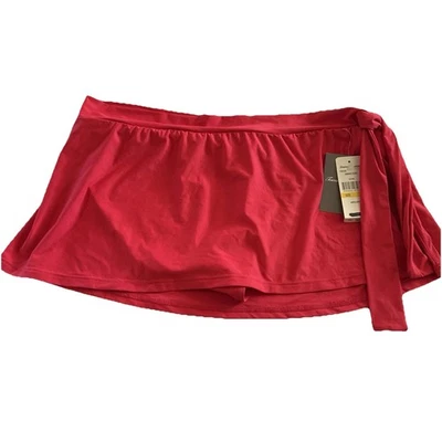 NUEVO CON ETIQUETAS Tommy Bahama Hipster Mini Falda Traje de Baño Parte Inferior Roja Corbata de tiro bajo Talla Med Foto 1 de 4