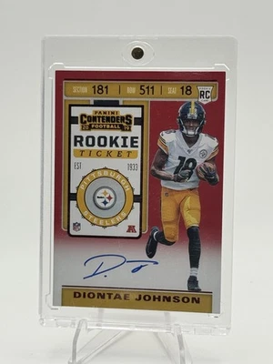 2019 Diontae Johnson Rookie Panini Prizm Contenders Optic Ticket Auto RC #128 - Image 1 of 2