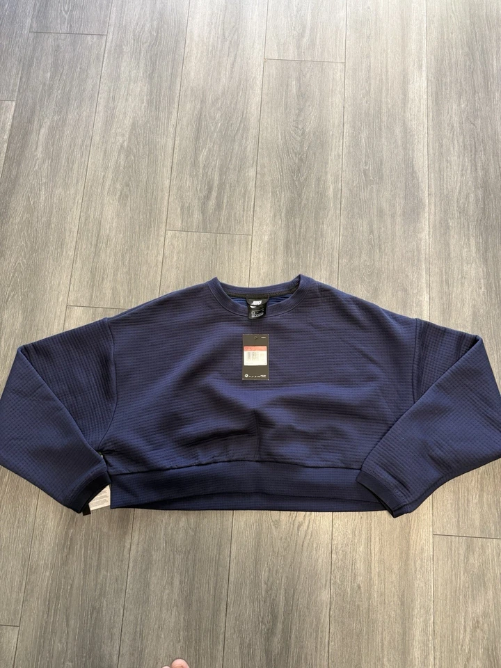 Nike NSW Sports City Ready Tech Fleece Blue Cropped Swoosh Sweatshirt 3xl