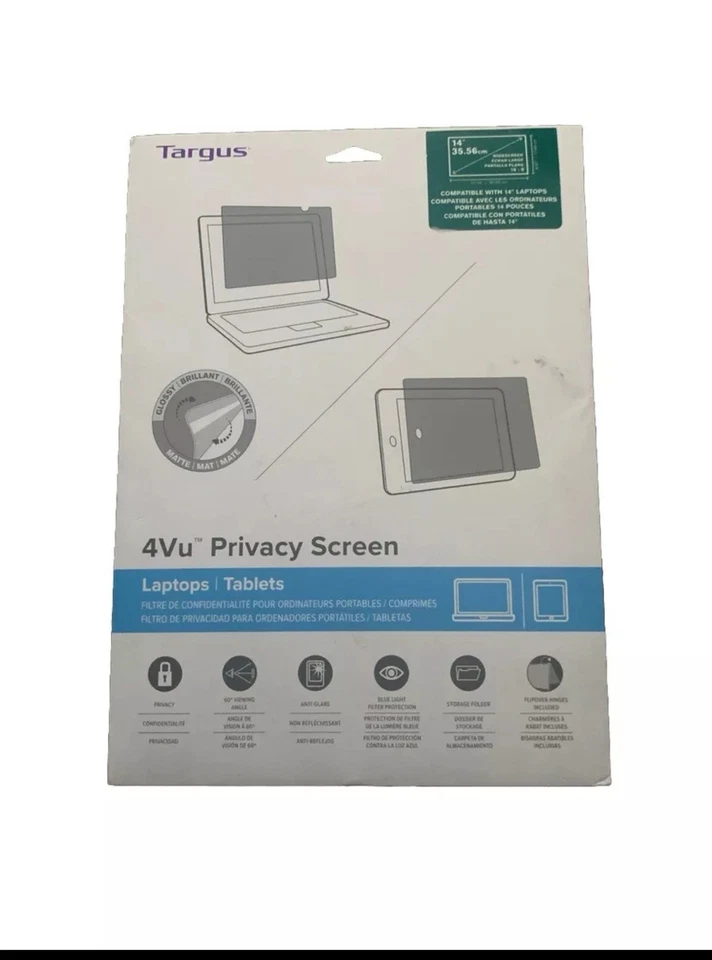 Targus 4Vu Privacy Screen Filter for 14-Inch/35.56cm Widescreen Laptop Computer - Image 1 of 4