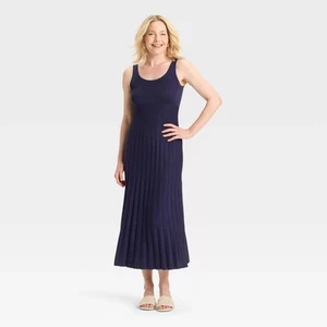 Women's Maxi Sweater Dress - A New Day Navy S - Picture 1 of 14