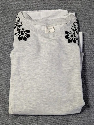 Sudadera Soma Flocada Look En Capas Para Mujer Talla Mediana Gris Suave y Bonita  Foto 1 de 4