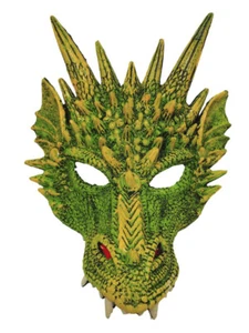 Green Dragon Halloween Dress Up Mask Foam - Picture 1 of 6