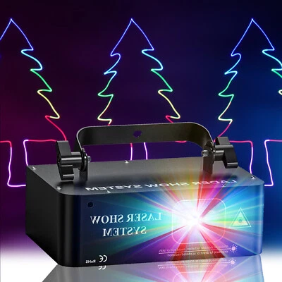 RGB Laser Projektor LED Bühnenlicht DMX Strobe Beam DJ Party Show Weihnachten - Bild 1 von 4