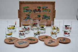 Retro Oldtimer Sammel 6 Whisky und 5 Schnapsgläser Ford Rolls Royce Whiskypott - Bild 1 von 17