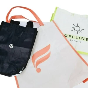 Lululemon Fabletics Offline Aerie Bolsas de Mano Reutilizables Paquete Atlético Conjunto de 3 OS - Imagen 1 de 13