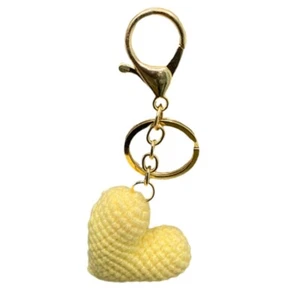 Cute Handmade Knitted Heart Key Holder Exquisite Craftsmanship Crochet Keychain - Picture 1 of 12