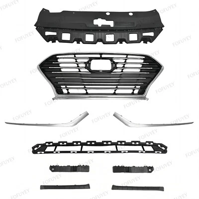 9PC For Sonata 2018-2019 Front Radiator Support Cover Grille Mesh Bumper Bracket - Image 1 of 4