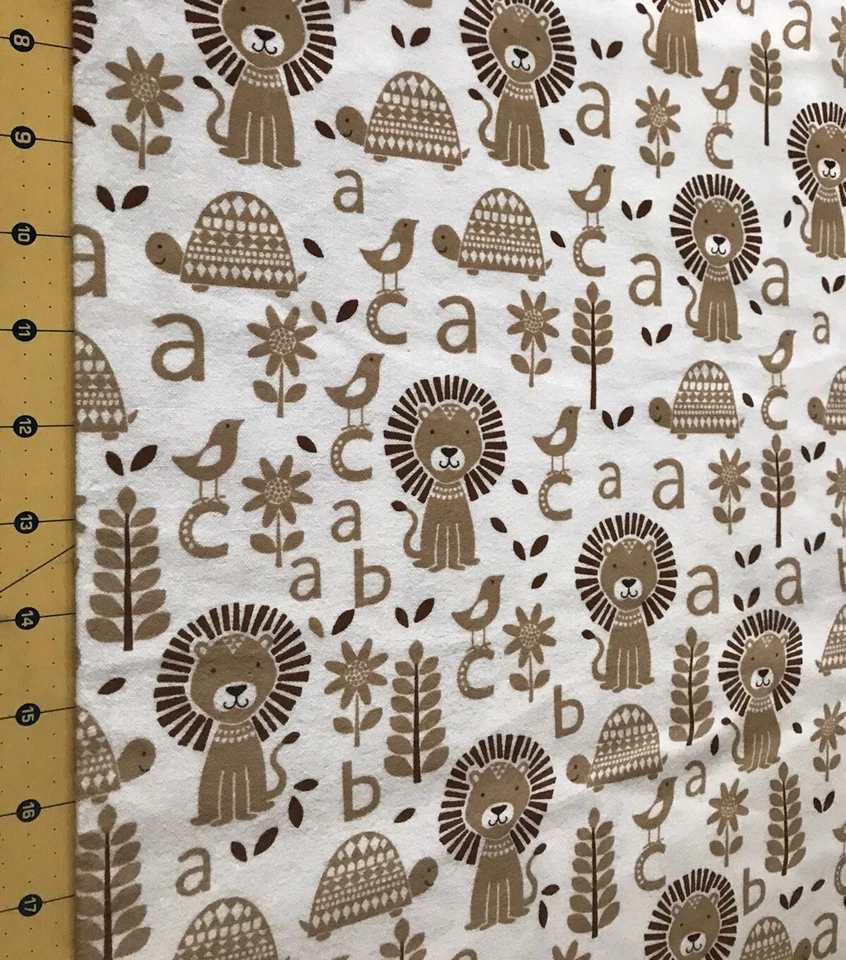 Tela de franela marrón león y tortuga vendida por yarda #1486 Foto 1 de 1