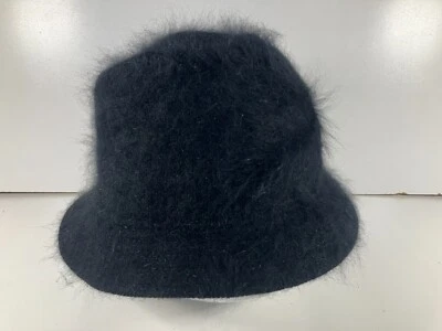 SOMBRERO CUBO IMITACIÓN ANGORA TODO NEGRO SIN MARCA Estilo Hip-Hop Verano Rap Gorra Talla 7 1/4 Foto 1 de 4