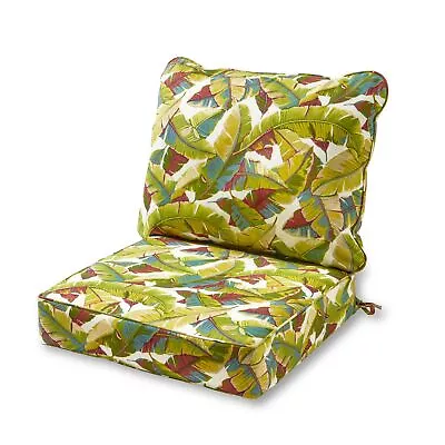 Greendale Home Fashions Juego de 2 Cojines de Asiento Profundo Exterior, Tropical Multi Foto 1 de 4