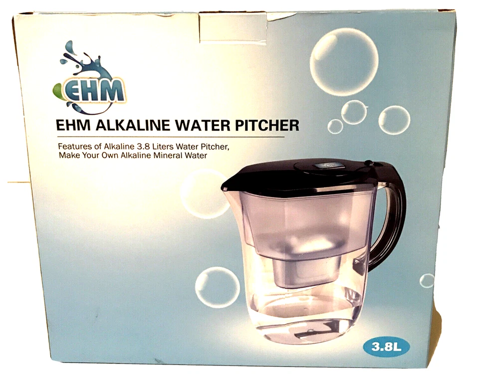 EHM Ultra II 3.8L Alkaline mineral water Pitcher Negative Ions Remove Chlorine - Image 1 of 4