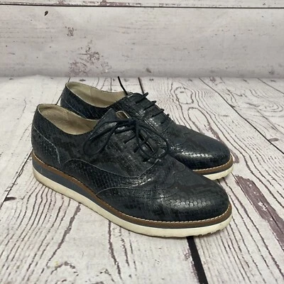 Boden Wingtip Оксфорд на танкетке туфли женщин sz 9,5 Eu 40 Willa кожи Brogue синий - Изображение 1 из 4