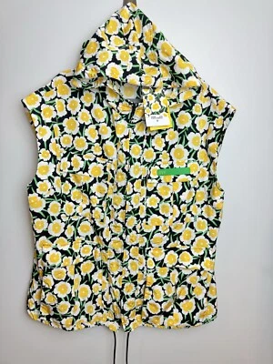 Chaleco Diane Von Furstenberg Target DVF para mujer XL amarillo floral cortavientos BX Foto 1 de 4
