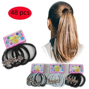 48pcs Women Girl Elastic stretch Hair Ties Bands Rope Ponytail Holders Up Lot - Picture 1 of 3
