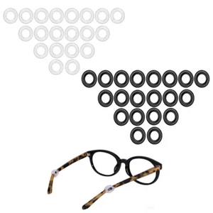 20pairs Black Eyeglass Arm Cushions Silica Gel Rubber Sleeve Unisex - Picture 1 of 12