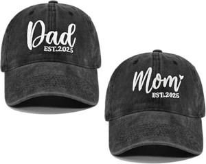 2PCS Cappelli Mamma e Papà, Regali Mamme e Papà, Ricamato Regolabile Baseball Ca... - Foto 1 di 5