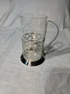 Mid Century Style Coffee, Tea Pitcher, Stainless with Removable Glass as shown - Picture 1 of 8