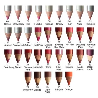 SNO Lip Liner Pencil Matte Waterproof Lipliner Soft Nude Cafe Red Wine Burgundy Bric