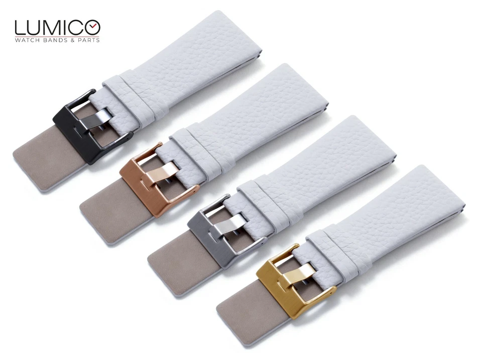 Para reloj diesel blanco con correa de cuero genuino hebilla/cierre para hombre 22 mm Foto 1 de 4