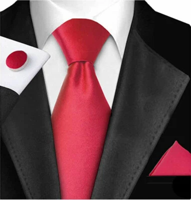 MODA DI RAZA Red Necktie, Cufflinks & Pocket Square Gift Box Set - Image 1 of 3