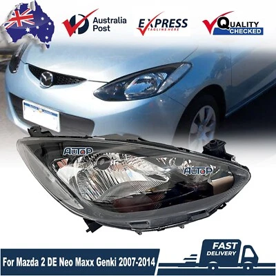 For Mazda 2 DE Neo Maxx Genki Sport 2007-2014 Right Head Light Black Lamp - image 1 of 4