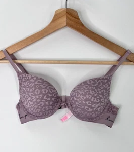 PINK Victoria's Secret Wear Everywhere Lace Push-Up Bra Violet Women's 32A - Picture 1 of 8