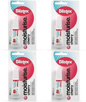 4 x Blistex Intensive Moisturiser Cherry Hydrating SPF15 Lip Balm 6ml Shea Butt