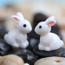 3Pcs Mini Rabbit Garden Ornament Miniature Figurine Plant Pot Fairy Garden Decor