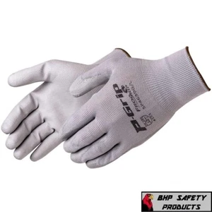 P-GRIP Ultra-Thin Grey Work Gloves Polyurethane Palm Coated Nylon Shell 12 Pairs - Picture 1 of 6