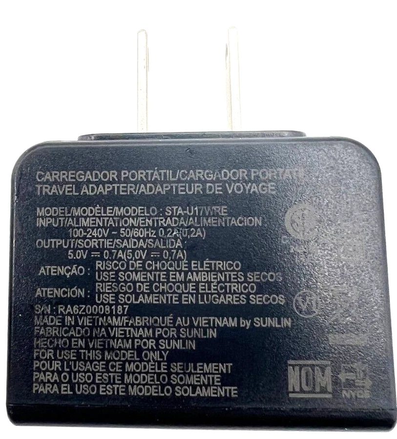 Cargador USB Original OEM LG 10W 5V Adaptador de Viaje Negro Modelo STA-U17WRE Probado Foto 1 de 4