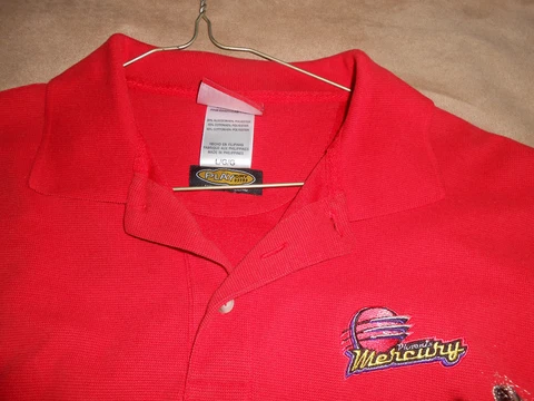 Reebok WNBA Phoenix Mecury polo shirt, red, large, s/s Cover