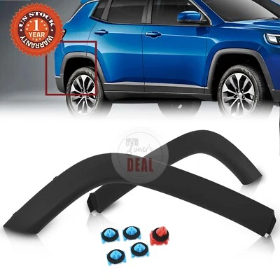 For 2018-2021 Jeep Compass Rear Left + Right Side Wheel Fender Flare Molding Foto 1 de 4