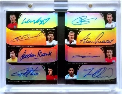 2018 Eminence Soccer ENGLAND Gerrard Rooney Kane Octet Auto Booklet SP Gold /5 - Image 1 of 4