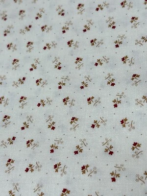 Floral Gatherings by Primitive Gatherings Moda Cotton Fabric Red & Tan Flowers 1 - Image 1 of 4